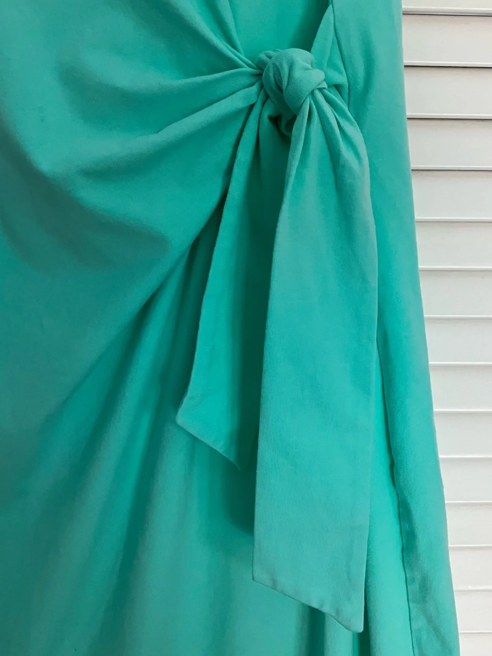 J. Crew Mint Green Short-Sleeve Midi Wrap Dress with Side Knot